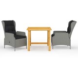 vidaXL 3-dijelni vrtni blagovaonski set svjetlosivi | shoptok.hr