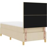  Postelja z vzmetnico z vzmetnico krema 80 x 200 cm blago, (5000141888) Slike