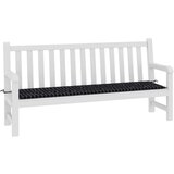  Jastuk za vrtnu klupu crni karirani 200 x 50 x 3 cm od tkanine | shoptok.hr
