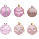 Set božićnih kuglica 36 kom. Ružičasta 6 cm Polistiren | shoptok.hr