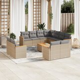  12-dijelni set vrtnih sofa od poliratana s jastucima bež | shoptok.hr