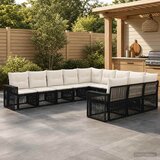  Sjedeća garnitura za vrt 11 kom. Crna i krem-bijela poliratan 65,5 x 62 x 70 cm | shoptok.hr