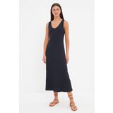Trendyol Navy Blue Ribbed Maxi Knitted Dress | shoptok.hr