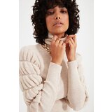 Trendyol Stone Guipure Sleeve Detailed Turtleneck Knitwear Sweater | shoptok.hr