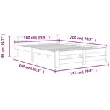  posteljni okvir bel iz trdne borovine 180x200 cm, (20647944) | Shoptok.si