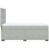vidaXL Box spring postelja z vzmetnico svetlo siva 90x200 cm žamet | Shoptok.si