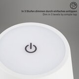 BRILO LED punjiva dodirna stona lampa KIKI LED/2,6W/5V IP44 2600 mAh bela | Eponuda.com