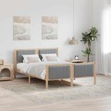 vidaXL Kovinska posteljna konstrukcija Rjava in svetlo siva, (5000084307) | Shoptok.si