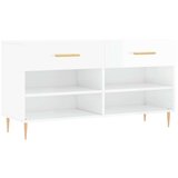 vidaXL regal za čevlje visok sijaj bel 102x35x55 cm inženirski les | Shoptok.si
