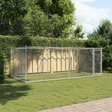  Kavez za pse s vratima sivi 4 x 2 x 1 5 m od pocinčanog čelika | shoptok.hr