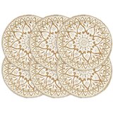 vidaXL Pogrinjki 6 kosov beli 38 cm okrogli iz jute, (20707734) Cene