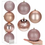  Set Božićnih kuglica 12 cm - 4 komada, ružičasta | shoptok.hr