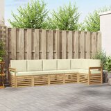  Set vanjskih sofa 6 pcs Bijela i krem 306 x 128,5 x 73 cm | shoptok.hr