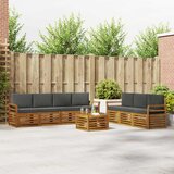  Setovi sofa 8 kom. Prirodna i antracit Čvrsto drvo akacije | shoptok.hr