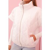 Kesi Włoski Women's quilted vest with short sleeves and a stand-up collar white | shoptok.hr