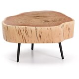 Kave Home Okrogla klubska mizica z mizno ploščo iz akacije v naravni barvi 49x47 cm Tavine – | Shoptok.si