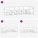  Set vanjskih sofa 6 kom. Prirodna i bež Smeđa 302 x 124,5 x 73 cm | Shoptok.si