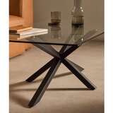 Kave Home Črna klubska mizica s stekleno mizno ploščo 70x130 cm Argo – | Shoptok.si