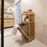 Kondela Košara za perilo, naravni bambus/siva, KERI NEW | Shoptok.si