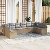 vidaXL set od 10 dijelova vrtnih sofa s jastučićima bež poli ratan Cijene