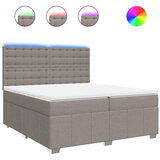 vidaXL Box spring postelja z vzmetnico taupe 200x200 cm blago, (21309774) | Shoptok.si