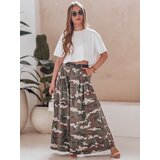 DStreet Spódnico-spodnie moro z paskiem FLOWES ciemnozielone | shoptok.hr