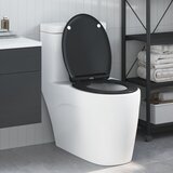 vidaXL Crna Plastika Standardna Izdržljiva WC daska Ovalna Moderna u