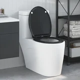 vidaXL Crna Plastika Standardna Izdržljiva WC daska Ovalna Moderna