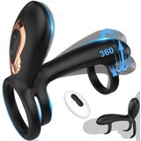 SuperLove Vibrating Cock Ring with 360 Twisting G-Spot Stimulator & Remote Black Cijene