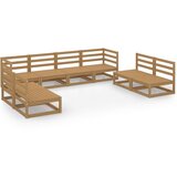 Maison Chic Seti vrtnega pohištva - Vrtna garnitura - Vrtni pohištvo set 8-delna medeno rjava trdna borovina, (21801311) | Shoptok.si