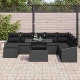  Sjedeća garnitura za vrt 9 kom. Crna 100 x 55 x 73 cm | shoptok.hr