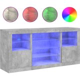  Komoda z LED lučkami betonsko siva 142,5x37x67 cm | Shoptok.si