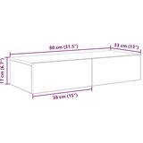vidaXL Zidna polica s ladicama bijela 80x33x17 cm izrađeno drvo | shoptok.hr