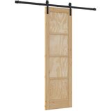  Klizna vrata Prirodna i crna 61 x 198,5 cm Masivna borovina | Eponuda.ba