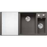 Blanco pomivalno korito AXIA III 6 S InFino SILGRANIT desko steklo, BAZEN DESNO, z daljin. prim. - SIVI VULKAN | Shoptok.si