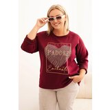 Kesi Włoski Women's Plus Size washed hoodie with a print graphite Cijene
