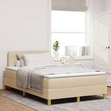 Box Spring Krevet s Madracem i LED Krem 120x200 cm Tkanina | shoptok.hr
