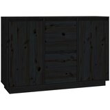  Komoda crna 111 x 34 x 75 cm od masivne borovine | shoptok.hr