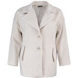 Trendyol Curve Ecru Button Detailed Stamp Woven Coat | Shoptok.si