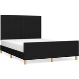  Okvir za krevet s uzglavljem crni 140x190 cm od tkanine | shoptok.hr