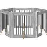  Vrata za pse s postoljem 6 pcs Siva sonoma 80 x 80 cm | Eponuda.ba