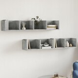 Maison Chic Stenska omarica - Zidna omarica 2 kosa betonsko siva 99x18x16,5 cm inž. les iu1271, (22063097) | Shoptok.si