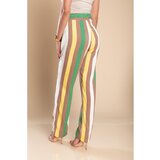 Fenzy Elegantne Hlače S Potiskom Črt, Rumene | Shoptok.si