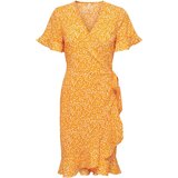 Only Kratke obleke VESTIDO ESTAMPADO NARANJA MUJER 15288846 Oranžna | Shoptok.si