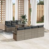 vidaXL 8-dijelni set vrtnih sofa s jastučićima siva poli ratan Cijene