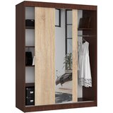 AKORD Clp Garderobna Omara Z Drsnimi Vrati Z Ogledalom, Wenge/Hrast Sonoma, (5000331691) Slike
