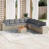  10-dijelni set vrtnih sofa s jastucima bež od poliratana | shoptok.hr