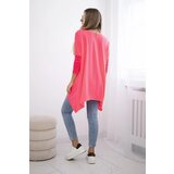 Kesi Oversize blouse with iridescent pink neon lip print | Shoptok.si