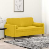  Dvosjed s ukrasnim jastucima žuti 140 cm baršunasti | shoptok.hr