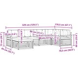  Set vanjskih sofa 6 kom. Prirodna i bež 329 x 170,5 x 73 cm | shoptok.hr
